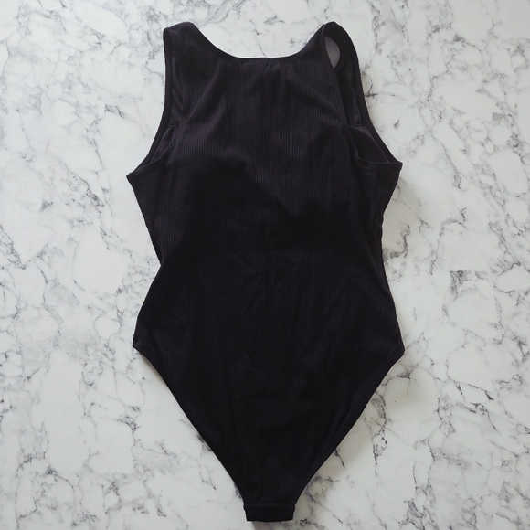 Andie Swim Black Ribbed The Malibu One Piece XL ASO Reese Witherspoon Snap Front - Picture 5 of 13
